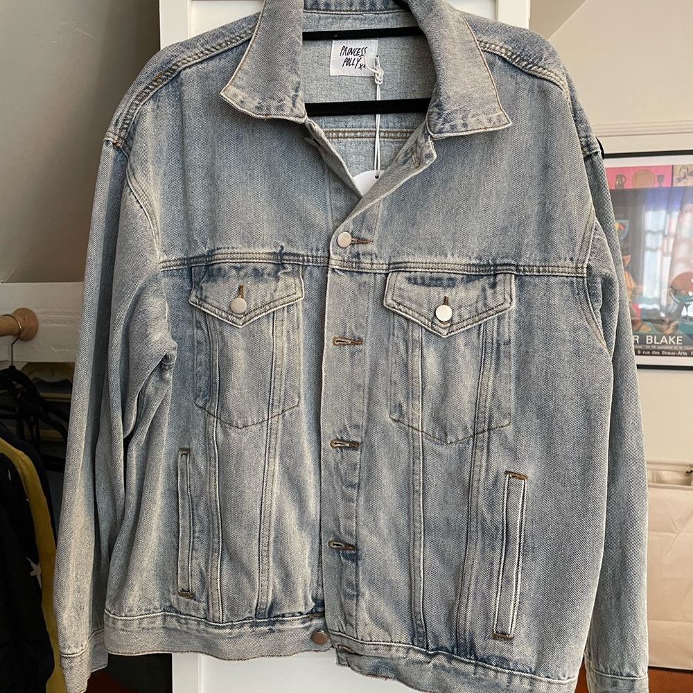 Princess Polly Blue Lightweight Denim Jacket Relaxed Fit